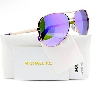 Michael Kors MK5004 Chelsea Aviator Sunglasses Rose Gold and Purple